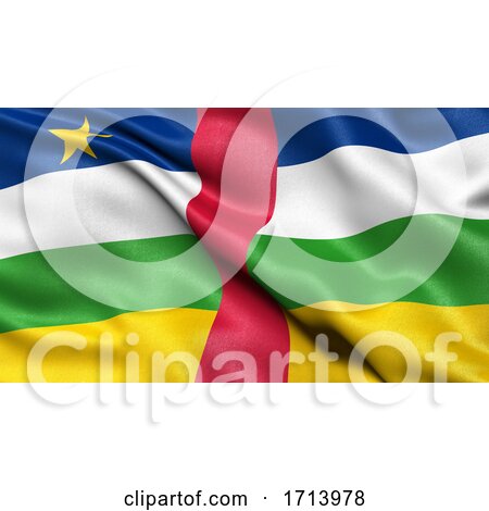 3D Illustration of the Flag of Central African Republic Waving in the Wind by stockillustrations