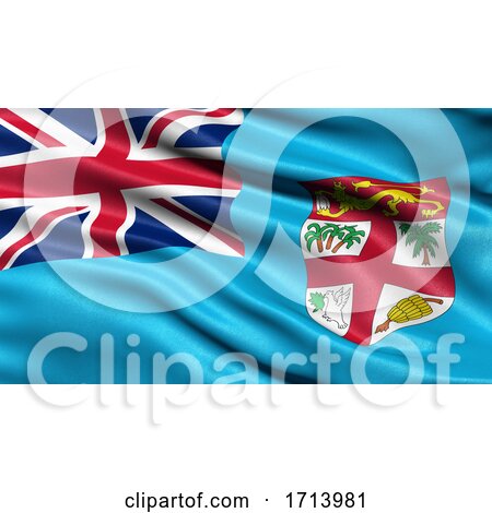 3D Illustration of the Flag of Fiji Waving in the Wind by stockillustrations
