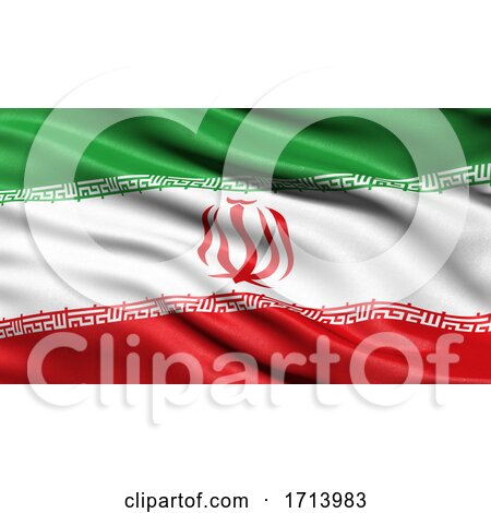 3D Illustration of the Flag of Iran Waving in the Wind by stockillustrations