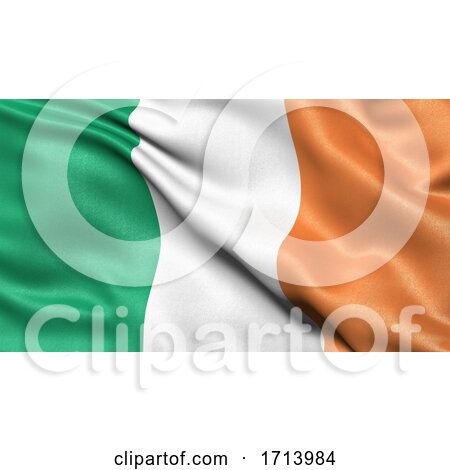 3D Illustration of the Flag of the Republic of Ireland Waving in the Wind by stockillustrations