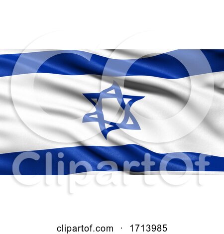 3D Illustration of the Flag of Israel Waving in the Wind by stockillustrations