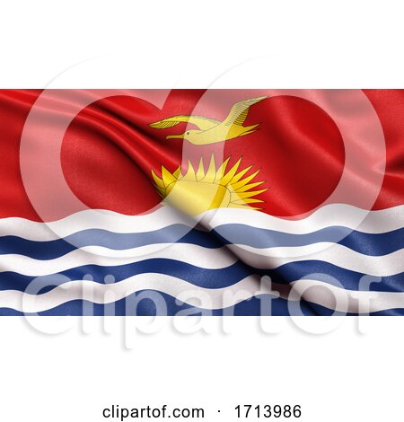 3D Illustration of the Flag of Kiribati Waving in the Wind by stockillustrations