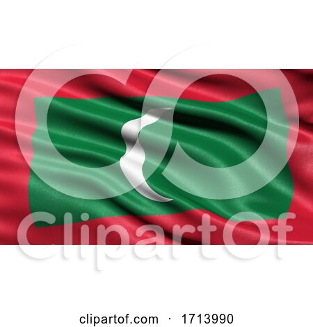 3D Illustration of the Flag of the Maldives Waving in the Wind by stockillustrations