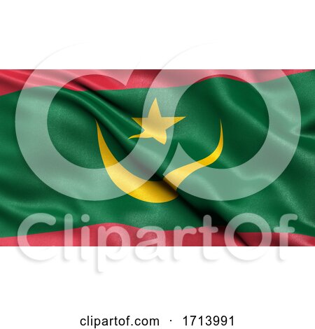 3D Illustration of the Flag of Mauritania Waving in the Wind by stockillustrations