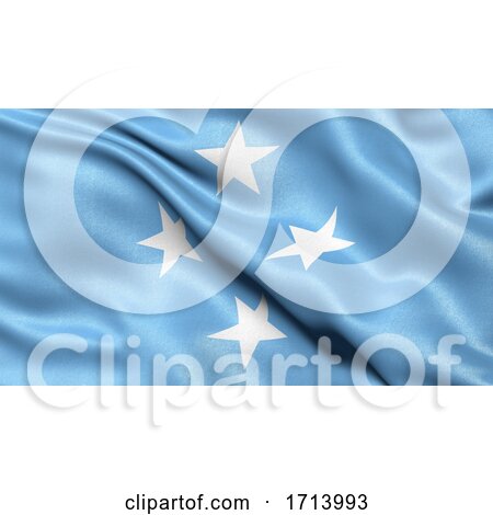 3D Illustration of the Flag of Micronesia Waving in the Wind by stockillustrations