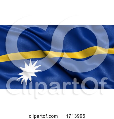 3D Illustration of the Flag of Nauru Waving in the Wind by stockillustrations