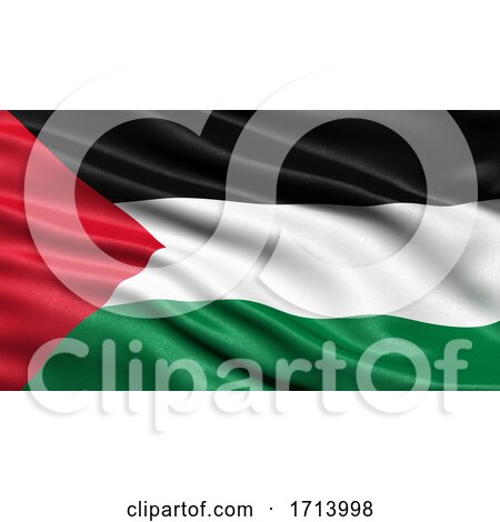 3D Illustration of the Flag of Palestine Waving in the Wind by stockillustrations