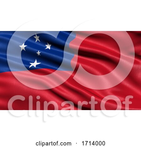3D Illustration of the Flag of Samoa Waving in the Wind by stockillustrations