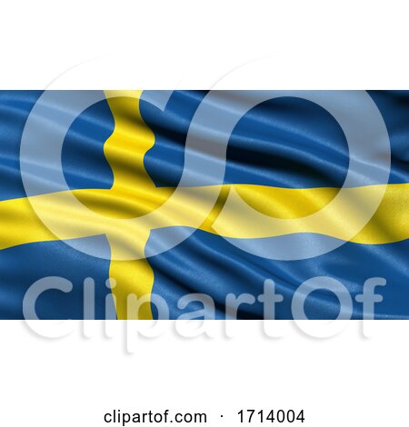 3D Illustration of the Flag of Sweden Waving in the Wind by stockillustrations