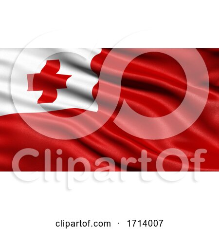 3D Illustration of the Flag of Tonga Waving in the Wind by stockillustrations
