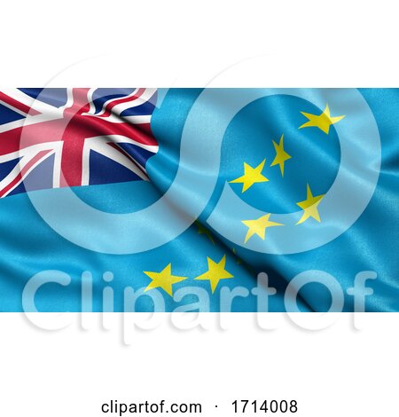 3D Illustration of the Flag of Tuvalu Waving in the Wind by stockillustrations