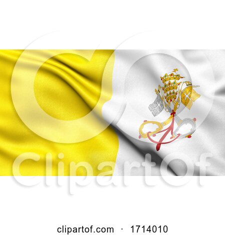 3D Illustration of the Flag of Vatican City Waving in the Wind by stockillustrations