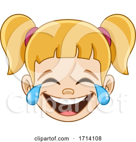 Blond Haired Girl with a Laughing and Crying Expression by yayayoyo