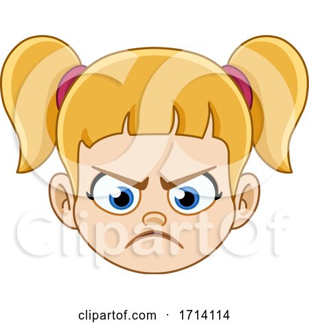 Blond Haired Girl with a Mad Expression by yayayoyo