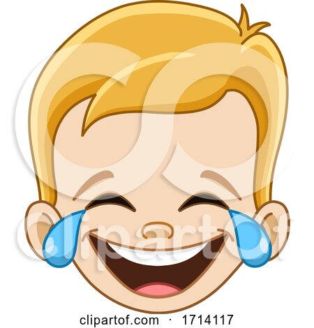 Blond Haired Boy with a Laughing and Crying Expression by yayayoyo