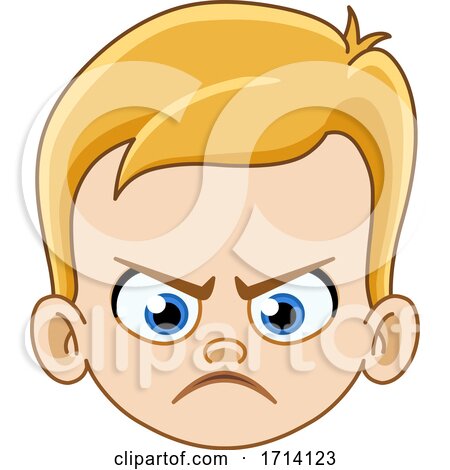 Blond Haired Boy with a Mad Expression by yayayoyo
