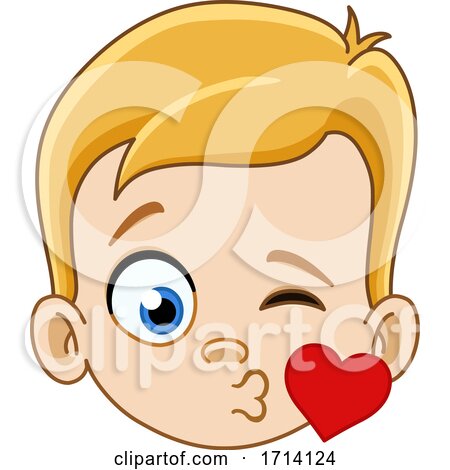Blond Haired Boy with a Kiss Expression by yayayoyo