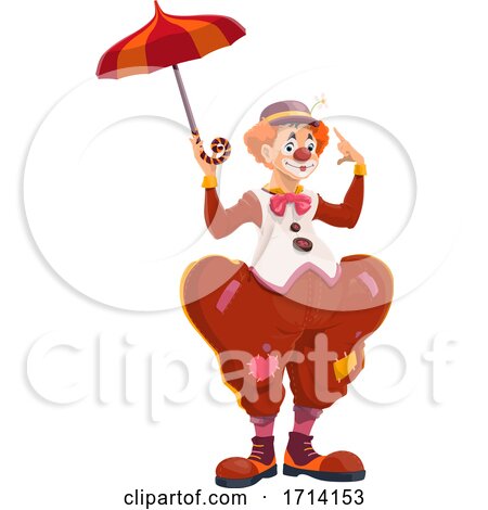 Clown Holding an Umbrella by Vector Tradition SM