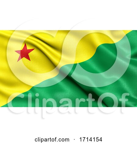 3D Illustration of the Brazilian State Flag of Acre Waving in the Wind by stockillustrations