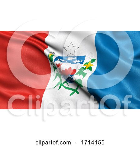 3D Illustration of the Brazilian State Flag of Alagoas Waving in the Wind by stockillustrations