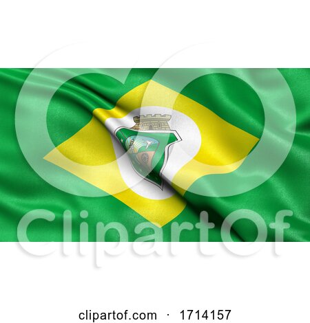 3D Illustration of the Brazilian State Flag of Ceara Waving in the Wind by stockillustrations