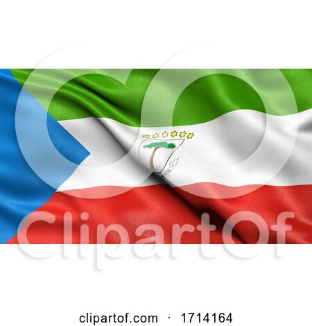 3D Illustration of the Flag of Equatorial Guinea Waving in the Wind by stockillustrations