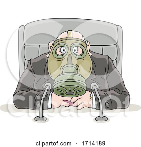 Politician Sitting at His Desk and Making a Statement in a Mask by Alex Bannykh