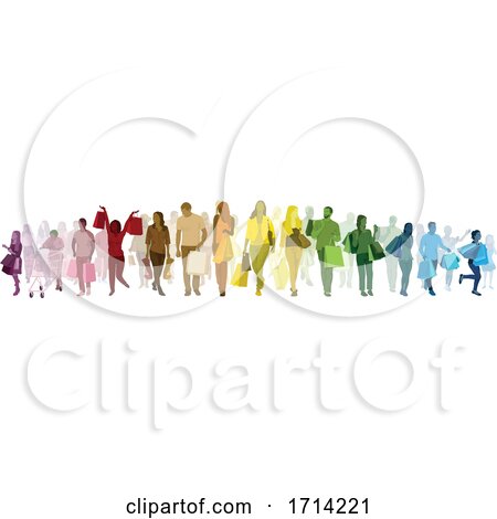 Group of Colorful People Shopping by dero