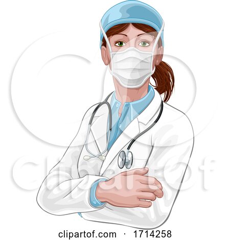 Doctor Woman in Medical PPE Mask by AtStockIllustration