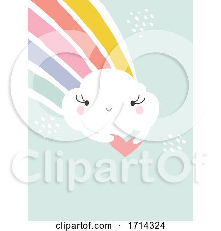 Pastel Cute Cloud with a Rainbow by elena