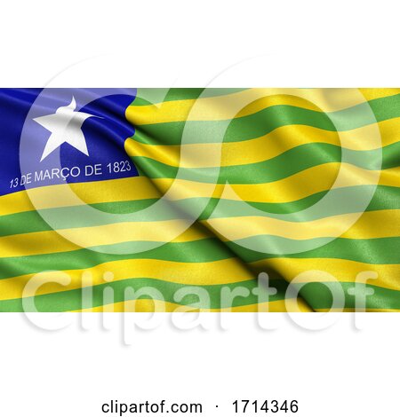 3D Illustration of the Brazilian State Flag of Piaui Waving in the Wind by stockillustrations