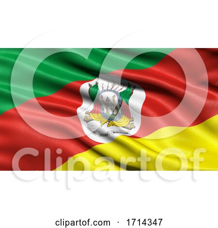 3D Illustration of the Brazilian State Flag of Rio Grande Do Sul Waving in the Wind by stockillustrations