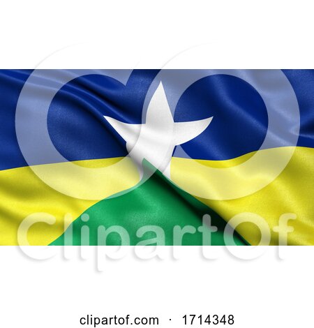 3D Illustration of the Brazilian State Flag of Rondonia Waving in the Wind by stockillustrations