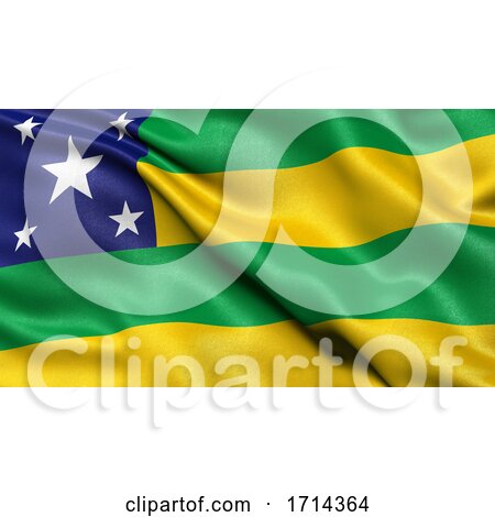 3D Illustration of the Brazilian State Flag of Sergipe Waving in the Wind by stockillustrations