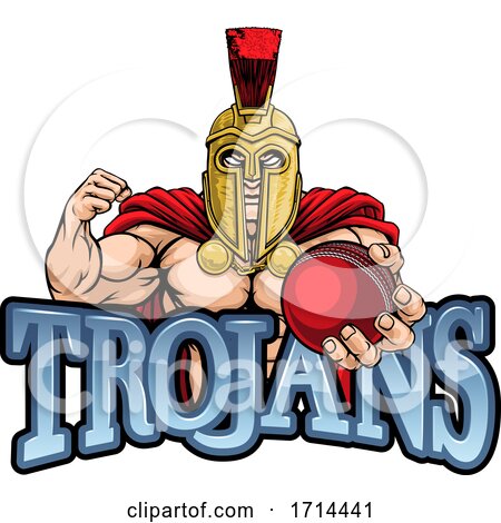 Trojan Spartan Cricket Sports Mascot by AtStockIllustration