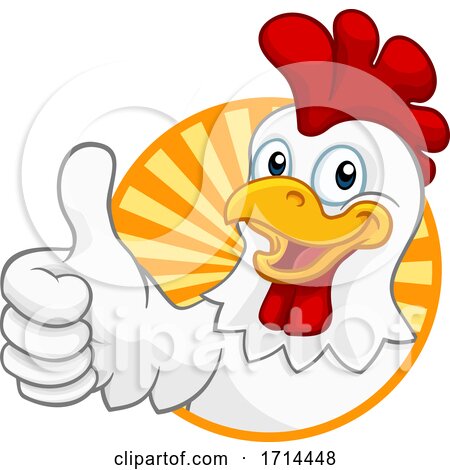 Chicken Cartoon Rooster Cockerel Character by AtStockIllustration