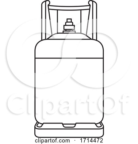 Black and White Outline Gas Cylinder by Lal Perera