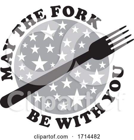 Grayscale May the Fork Be with You Design by Johnny Sajem