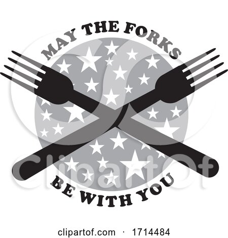 Grayscale May the Forks Be with You Design by Johnny Sajem