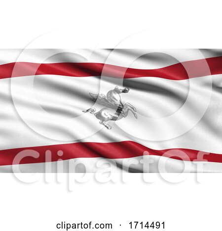 3D Illustration of the Italian State Flag of Tuscany Waving in the Wind by stockillustrations