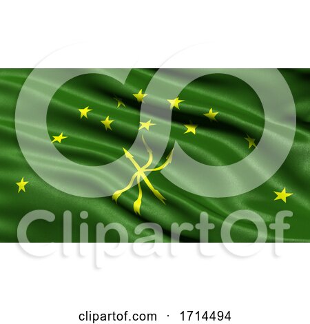 3D Illustration of the Russian Republic of Adygea Waving in the Wind by stockillustrations