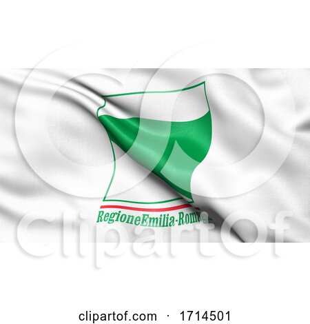 3D Illustration of the Italian State Flag of Emilia-Romagna Waving in the Wind by stockillustrations