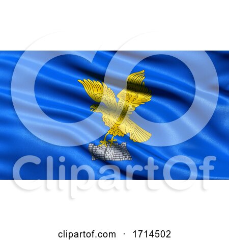 3D Illustration of the Italian State Flag of Friuli Venezia Giulia Waving in the Wind by stockillustrations