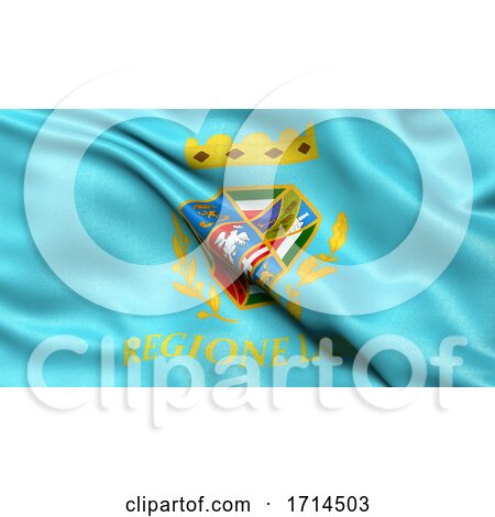 3D Illustration of the Italian State Flag of Lazio Waving in the Wind by stockillustrations