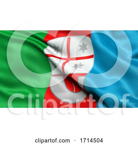 3D Illustration of the Italian State Flag of Liguria Waving in the Wind by stockillustrations