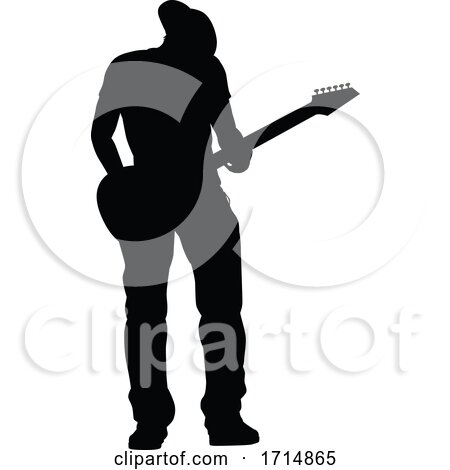 Guitarist Musician Silhouette by AtStockIllustration