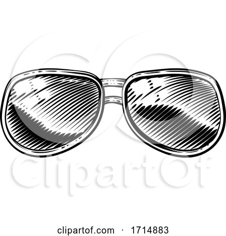 Vintage Style Sunglasses Icon Illustration by AtStockIllustration