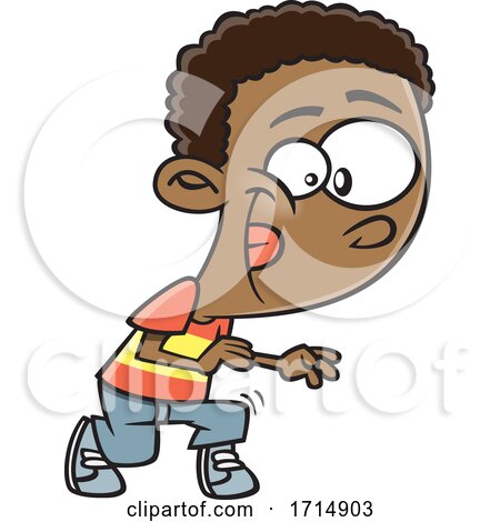 Cartoon Boy Sneaking on His Tip Toes by toonaday