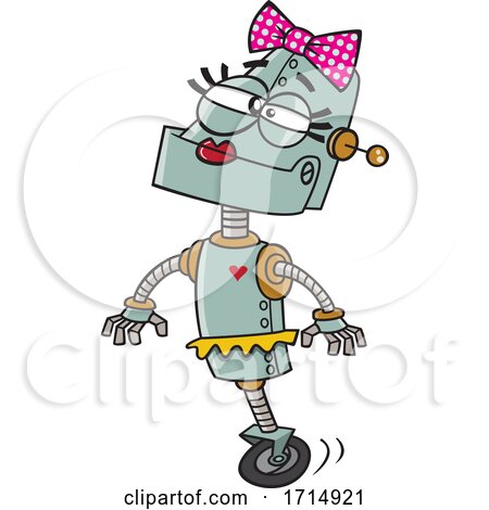 Cartoon Robot Lady by toonaday