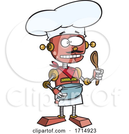 Cartoon Robot Chef by toonaday